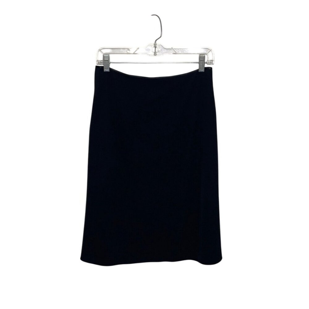 Vtg Y2k Banana Republic Women's Black Lined A-Line Skirt Size 6 Wool Blend